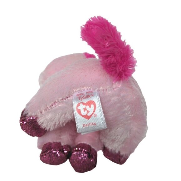 Ty Beanie Boo Darling Pink Unicorn Plush Holding Heart Stuffed Animal 2019 6.5" - Picture 5 of 6